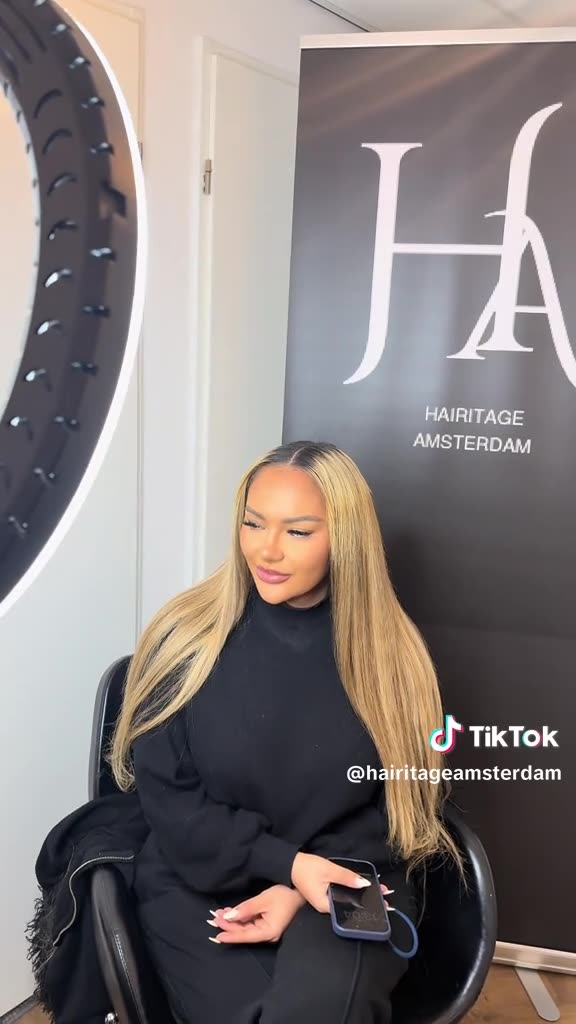 Weave with leave out in blond